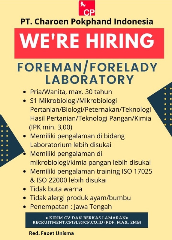 Foreman/ Forelady Laboratory